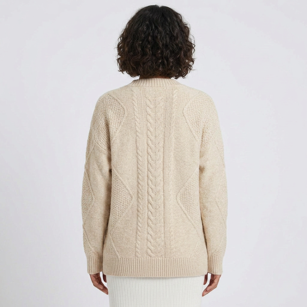 Cable Knit Long Sleeve Open Front Cardigan