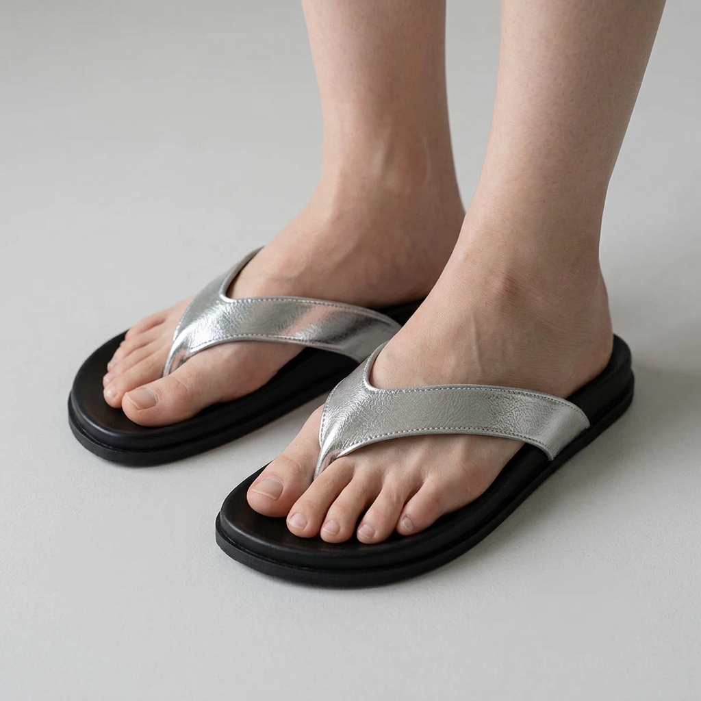 The Elena Sheepskin Comfort Thong Slide Sandals