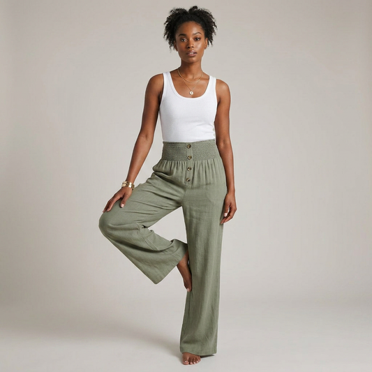 High-Waist Ripped Flare-Leg Denim Jeans