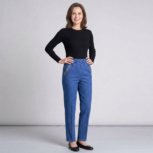 Marian Stretch Jeans with Side Pockets