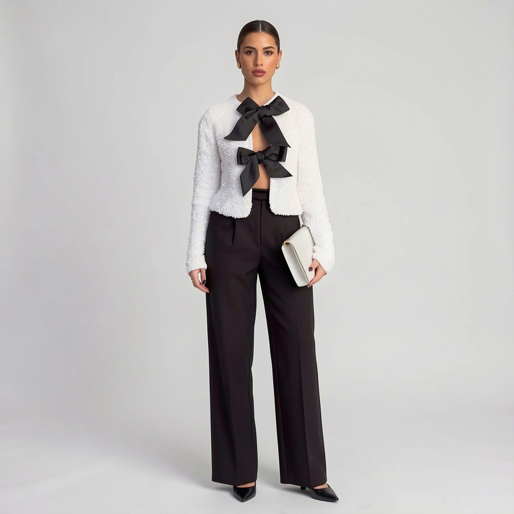Bella Sequin Bow Party Top