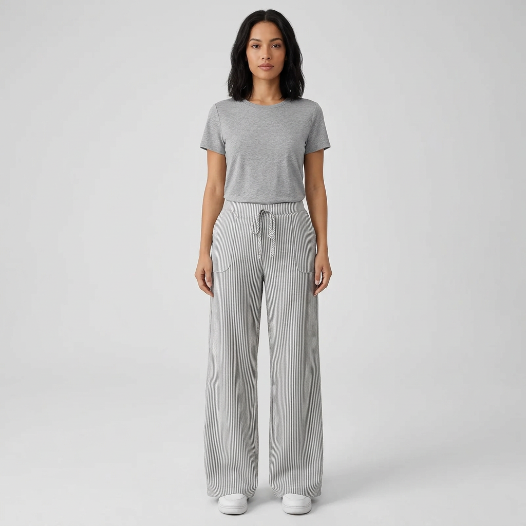 Amber Striped Pants with Pockets – Belgravi Club