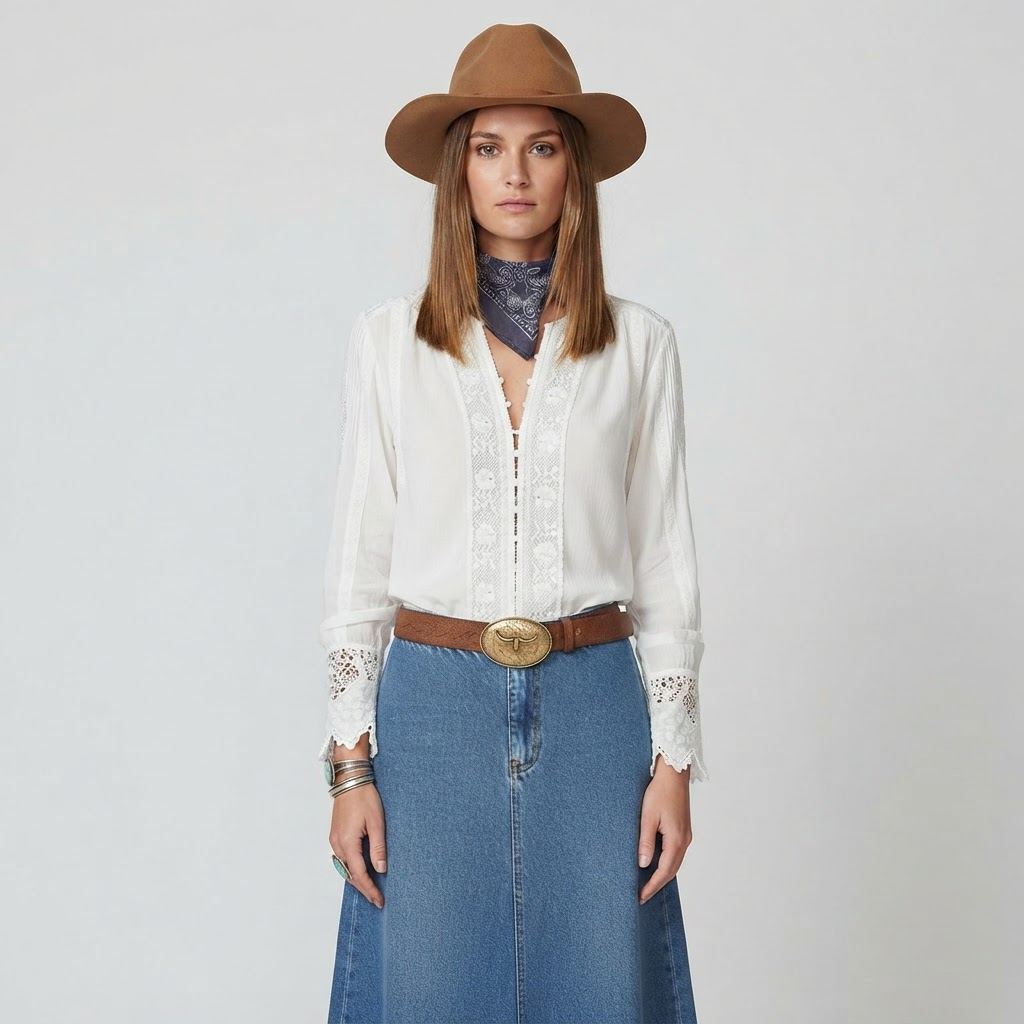 Sienna Boho Lace Embroidered Blouse Top
