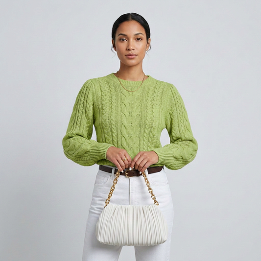 Classic Cable-Knit Crewneck Sweater