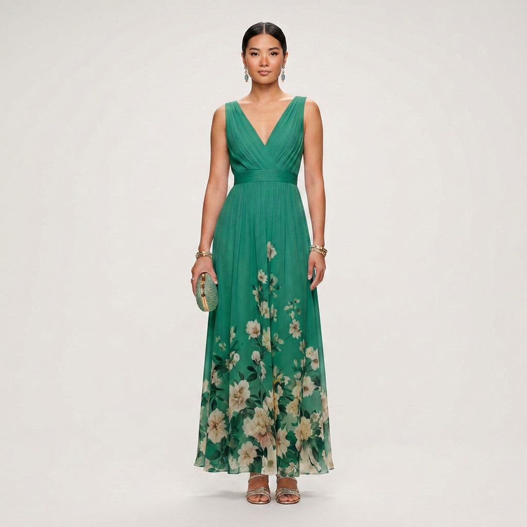 Madeline Elegant Textured Lace Midi Dress with Scalloped Hem