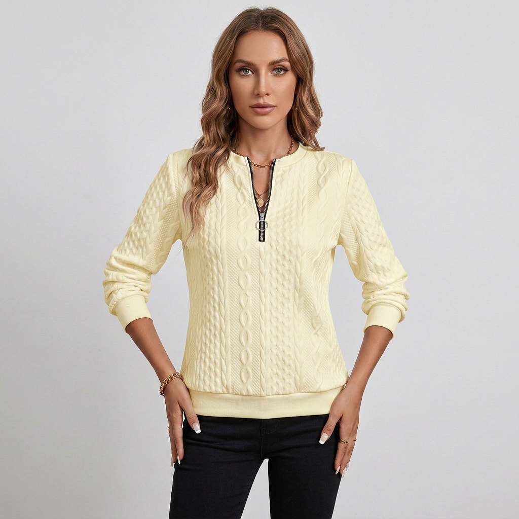 Cowl Neck Relaxed Fit Long Sleeve Knit Sweater