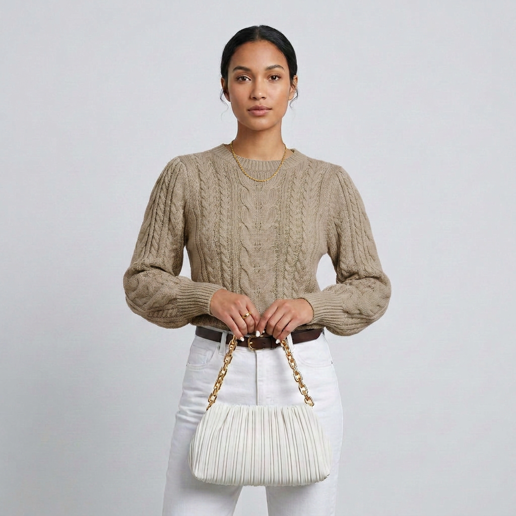Classic Cable-Knit Crewneck Sweater