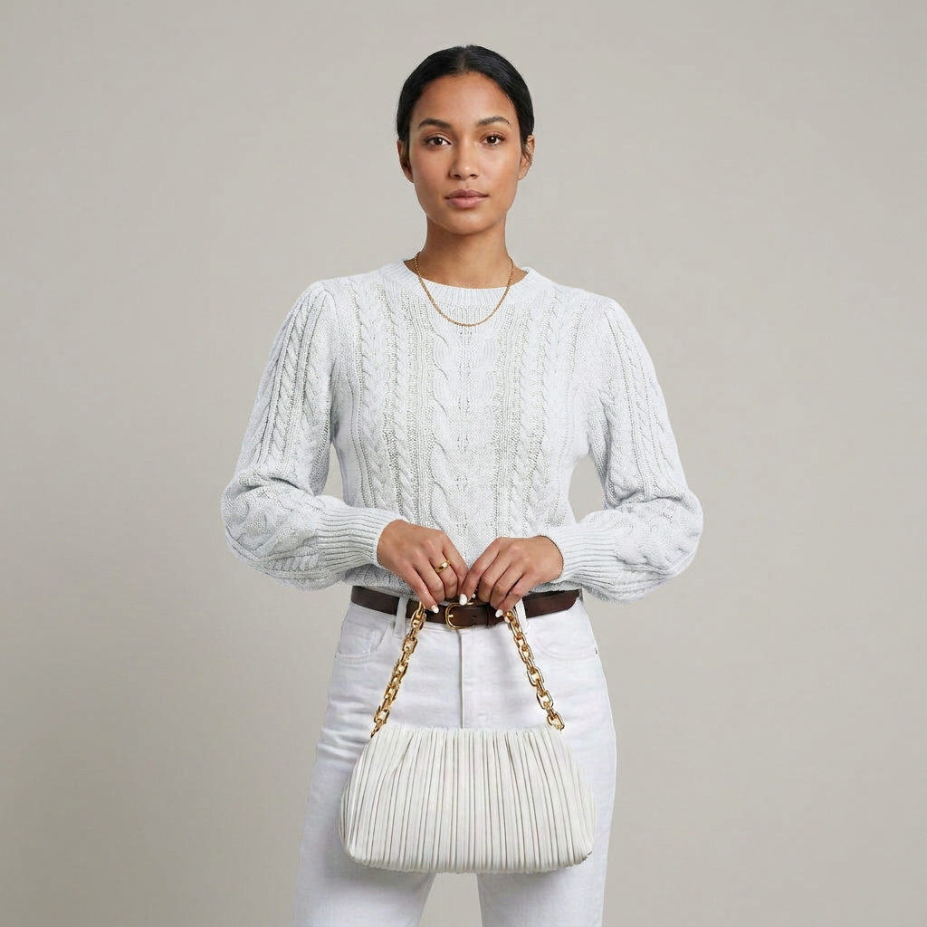 Classic Cable-Knit Crewneck Sweater