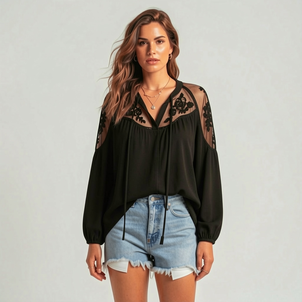 Bohemian Lace Long Sleeve Blouse