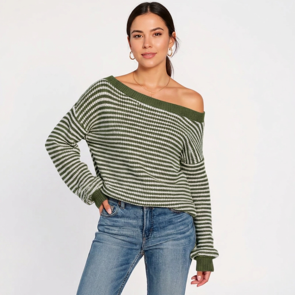 Ximena Women Crewneck Cable Knit Sweater