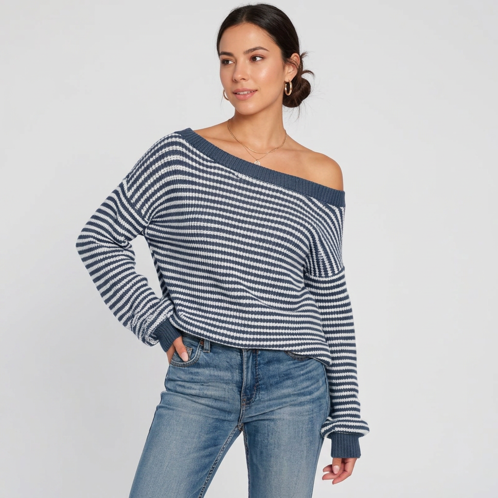 Ximena Women Crewneck Cable Knit Sweater