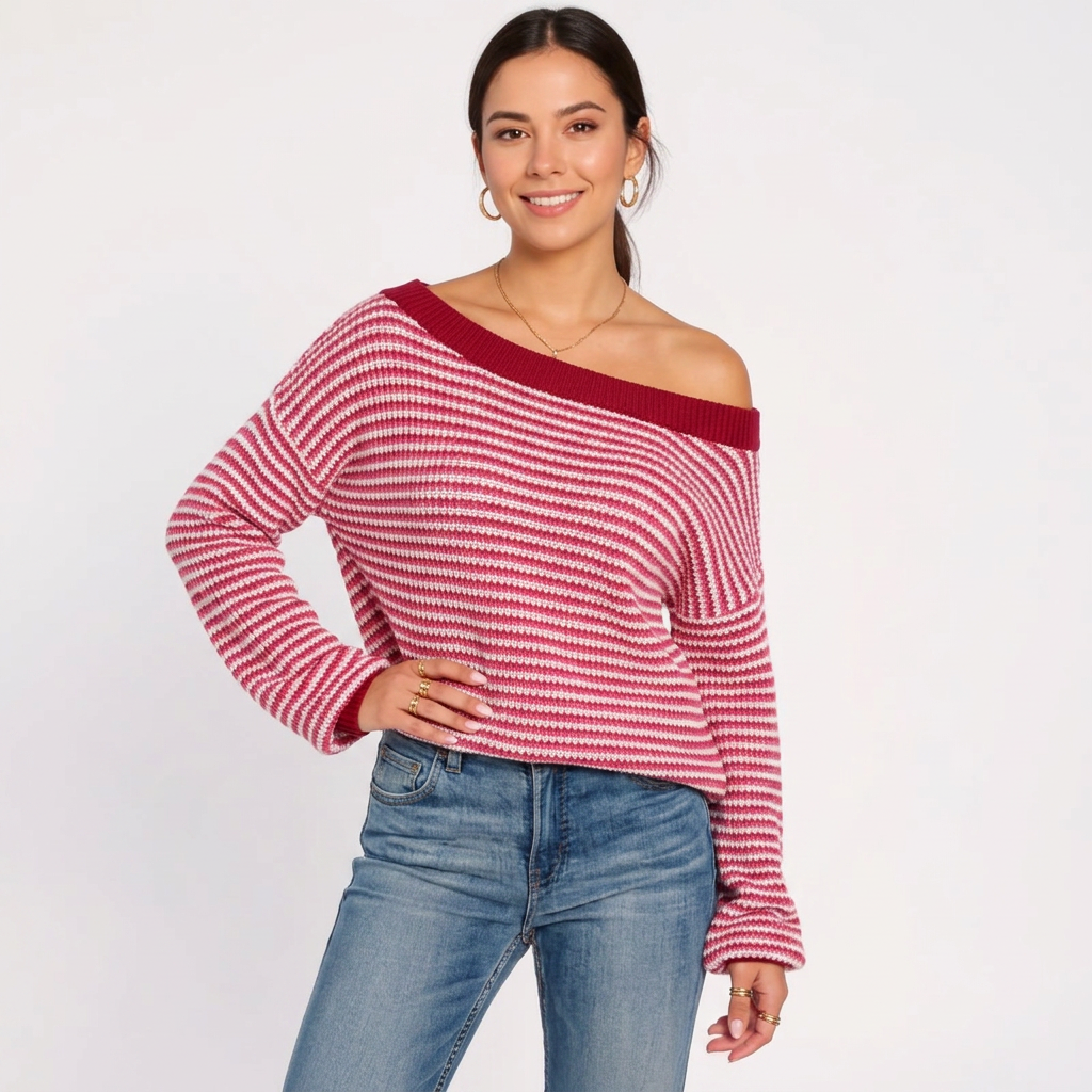 Ximena Women Crewneck Cable Knit Sweater