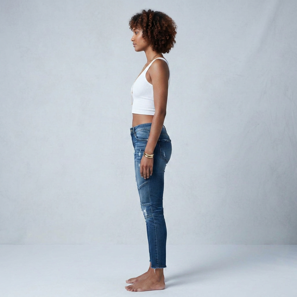 Skinny Ripped Pleated Stretch Denim Jeans