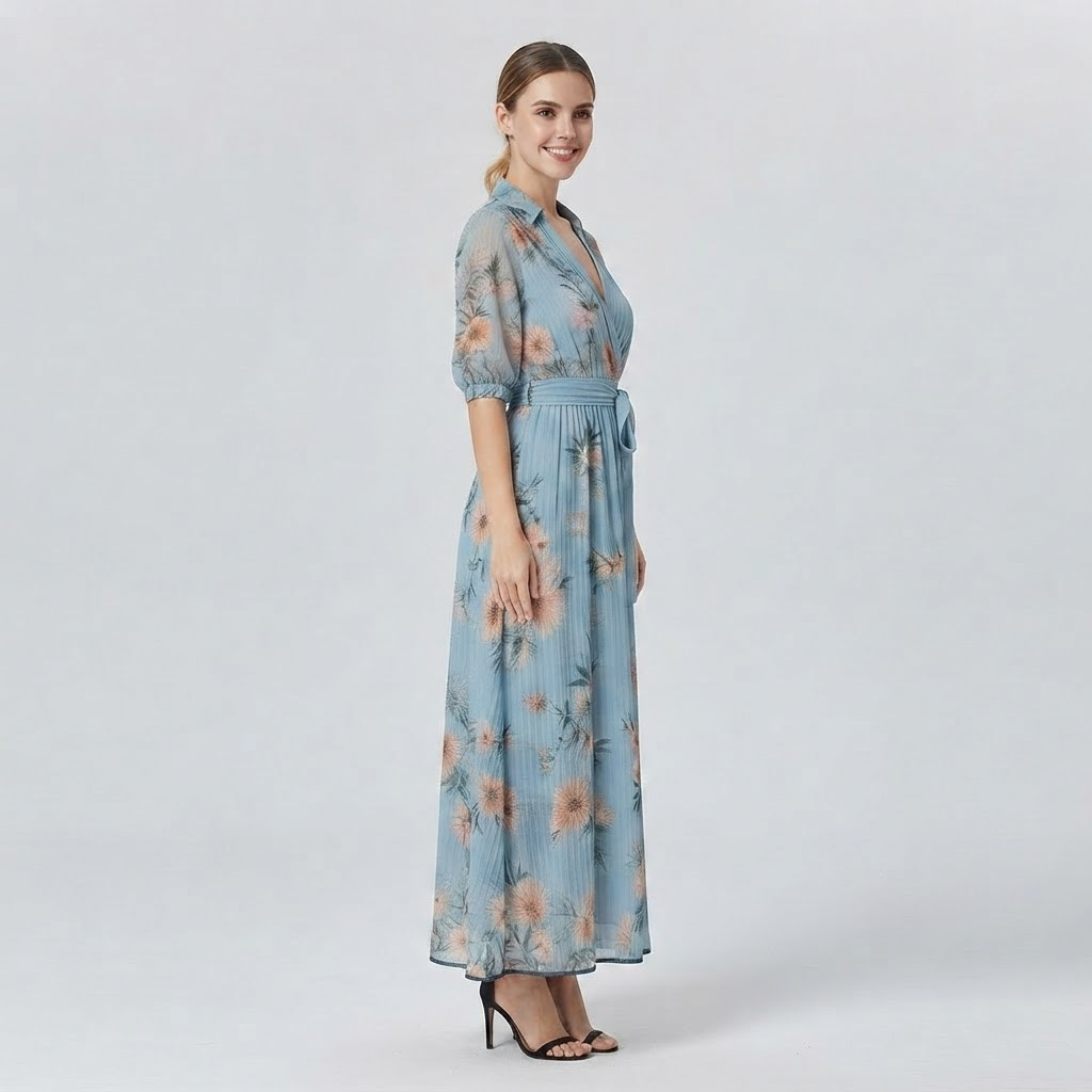 Stacey Classic Short Sleeve Dress with Flared A-Line Skirt