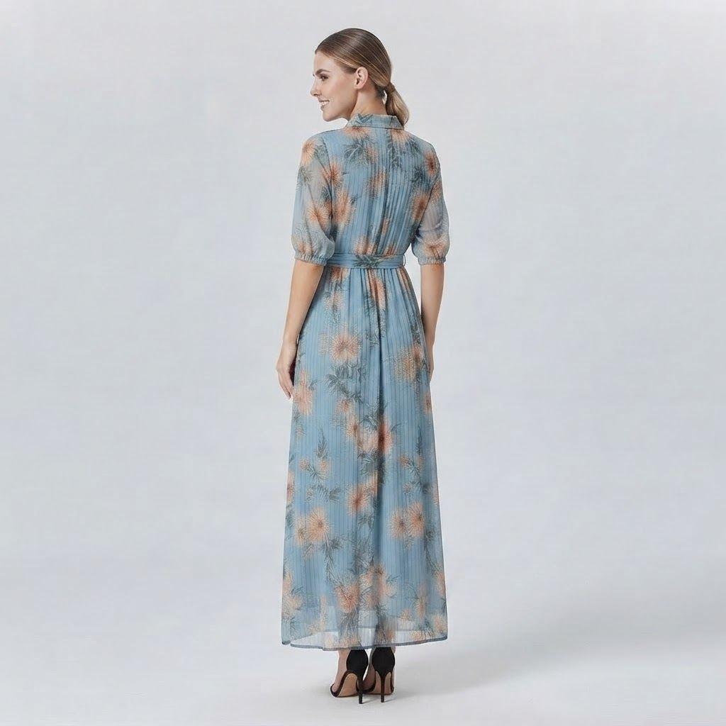 Stacey Classic Short Sleeve Dress with Flared A-Line Skirt