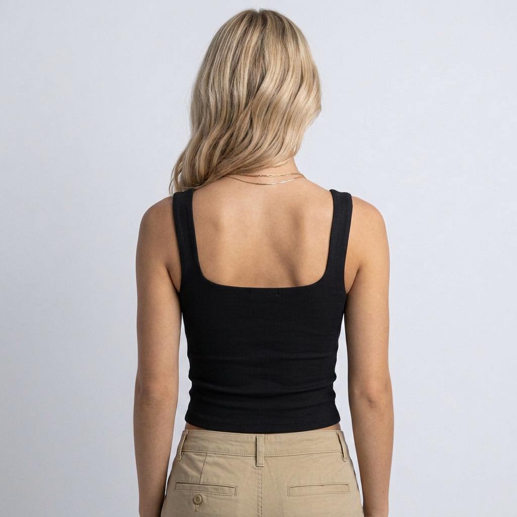 Luna Essential Scoop Neck Crop Tank Top