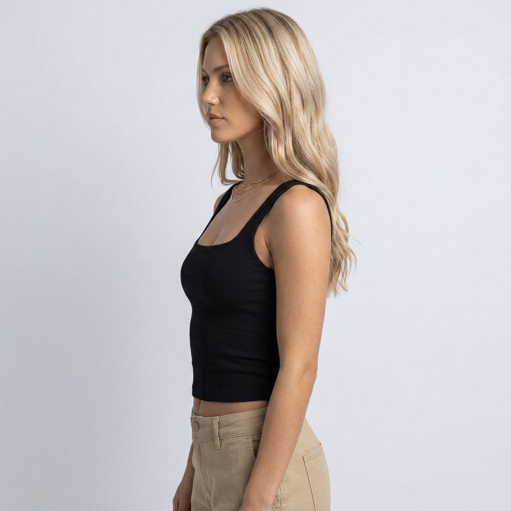 Luna Essential Scoop Neck Crop Tank Top