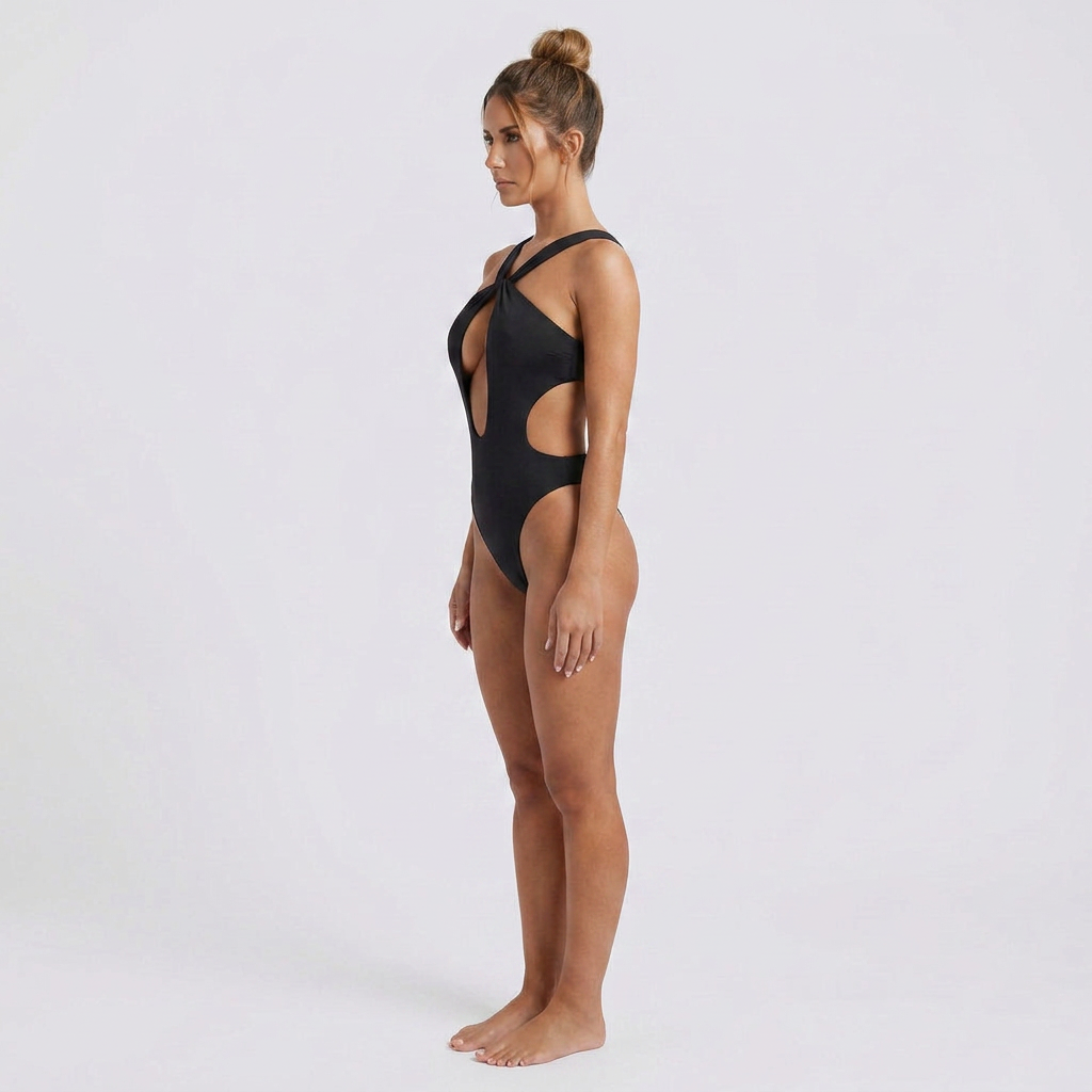 Trixie Printed Halter Cut-Out One-Piece Swimsuit