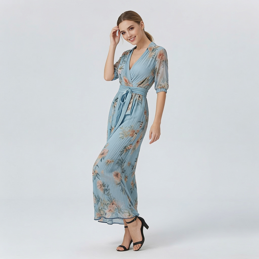 Stacey Classic Short Sleeve Dress with Flared A-Line Skirt