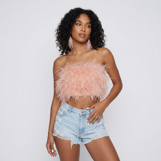 Strapless Feather Corset Top