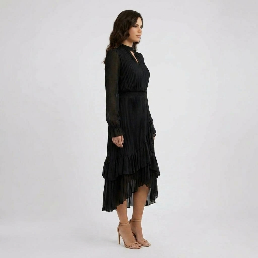 Two-Piece Denim Top and Maxi Skirt Set