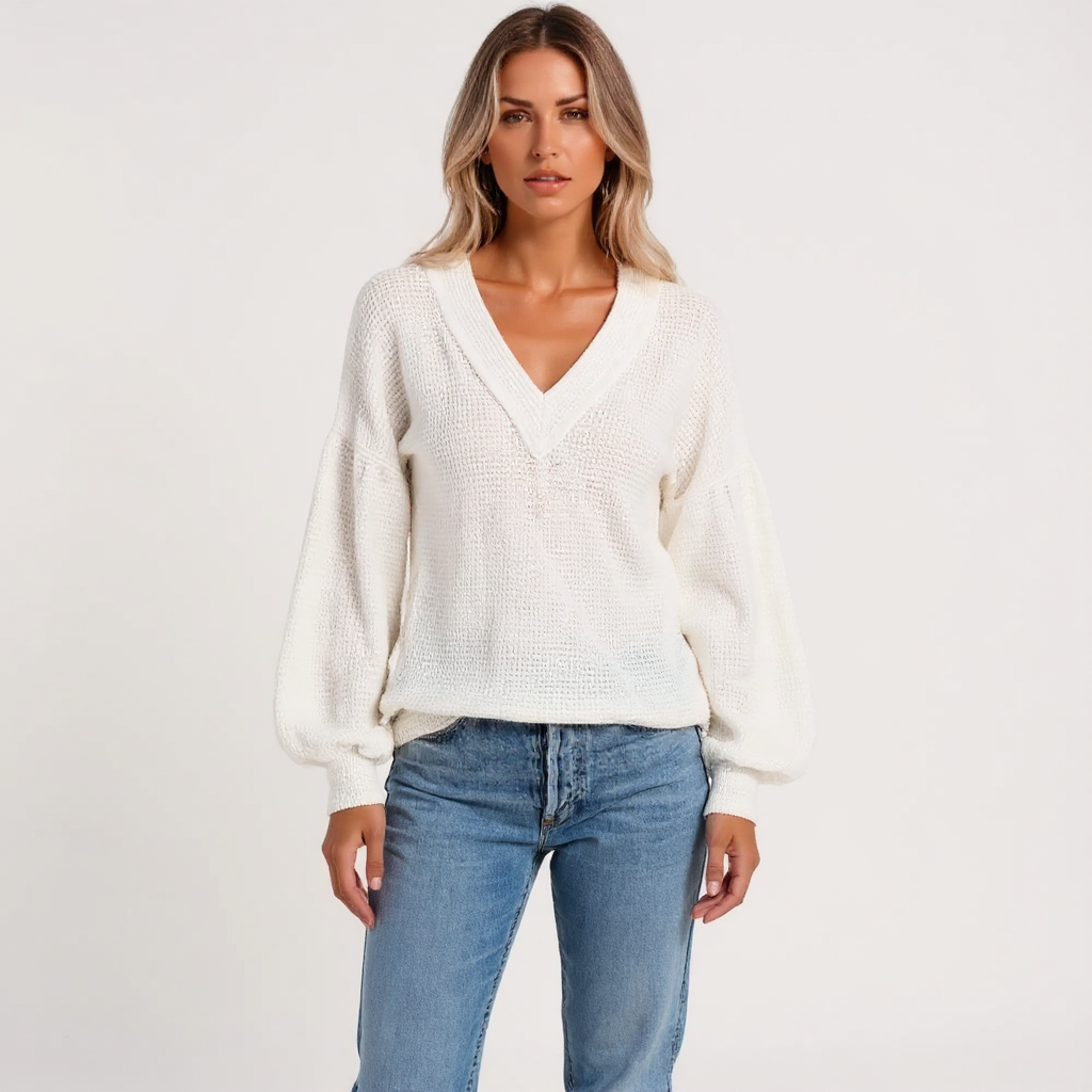 Bella Women Long Sleeve V-Neck Button-Down Knit Cardigan Top