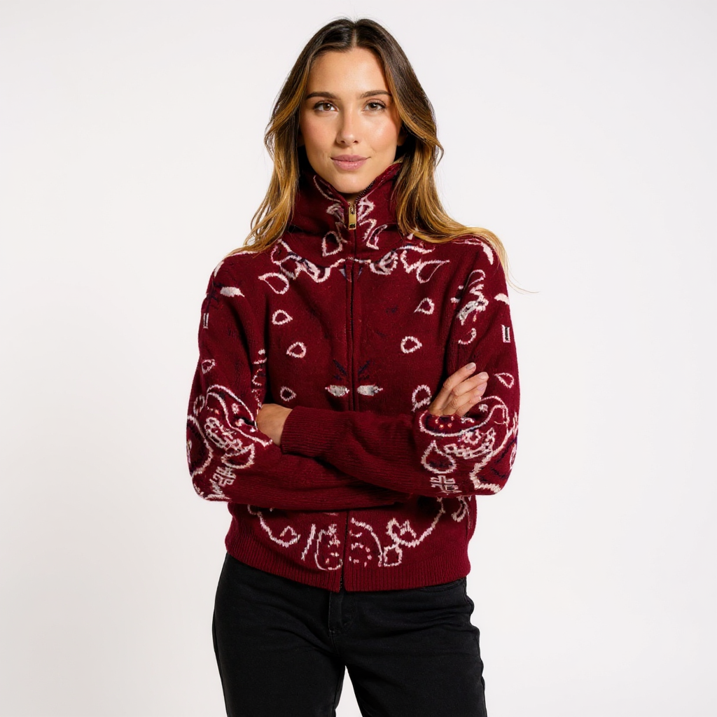 Julia Women Off-Shoulder V-Neck Cable Knit Cardigan Top