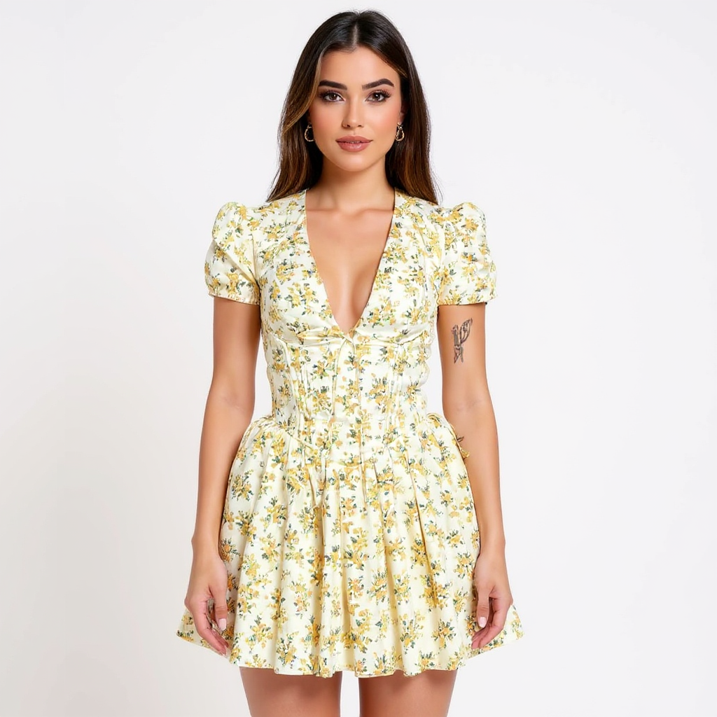 Halter Neck Floral Pattern Knit Maxi Summer Dress
