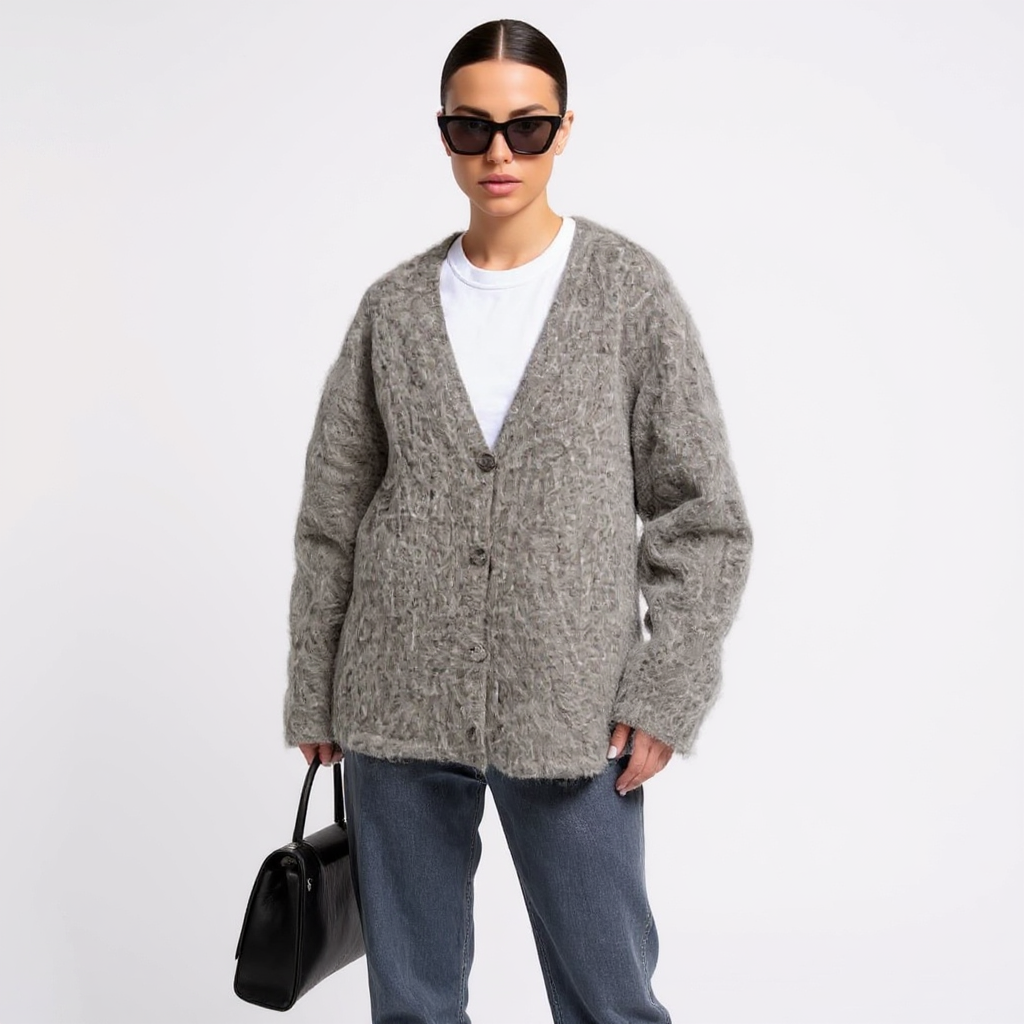 Natalia Women Long Sleeve Front Tie Knit Bolero Cardigan Top