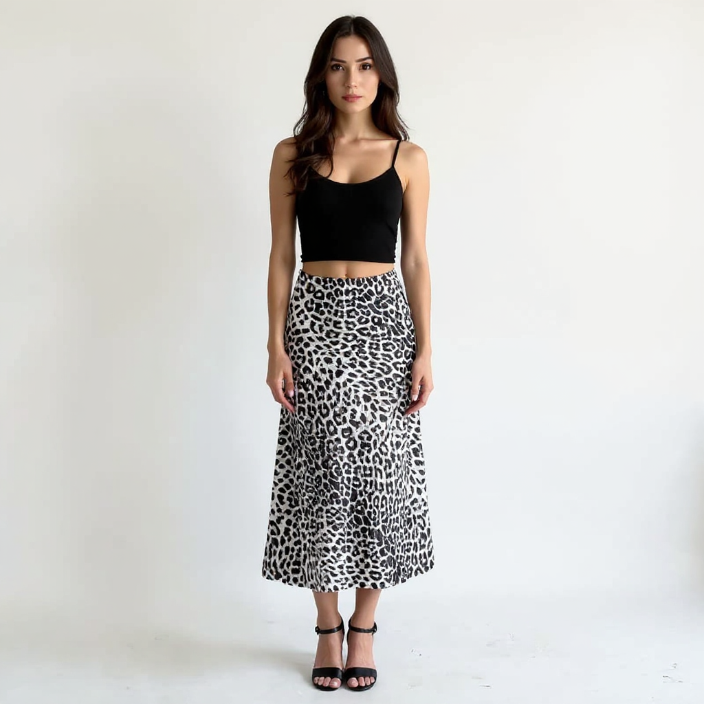 Helena Women High-Waisted Openwork Crochet Knit Midi Skirt