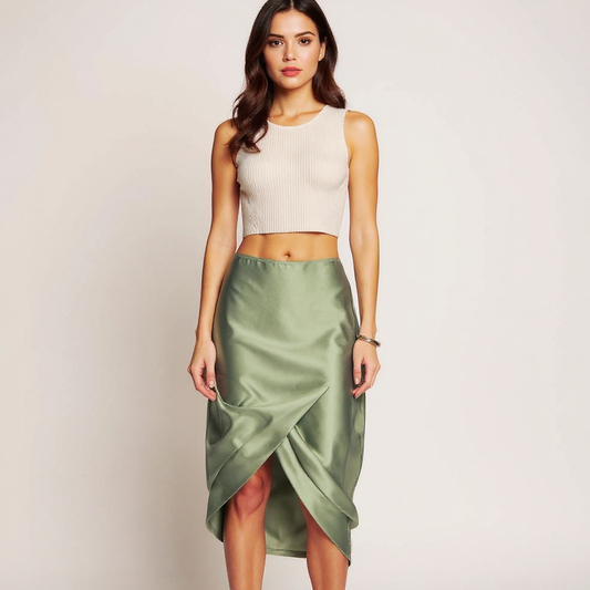 Fiona Women High-Waisted Openwork Knit Midi Skirt