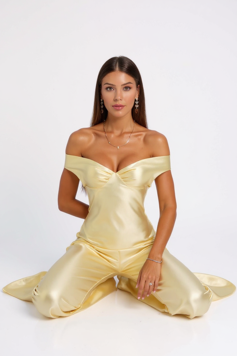 Aurora Ruched Back Halter Neckline Satin Maxi Evening Dress