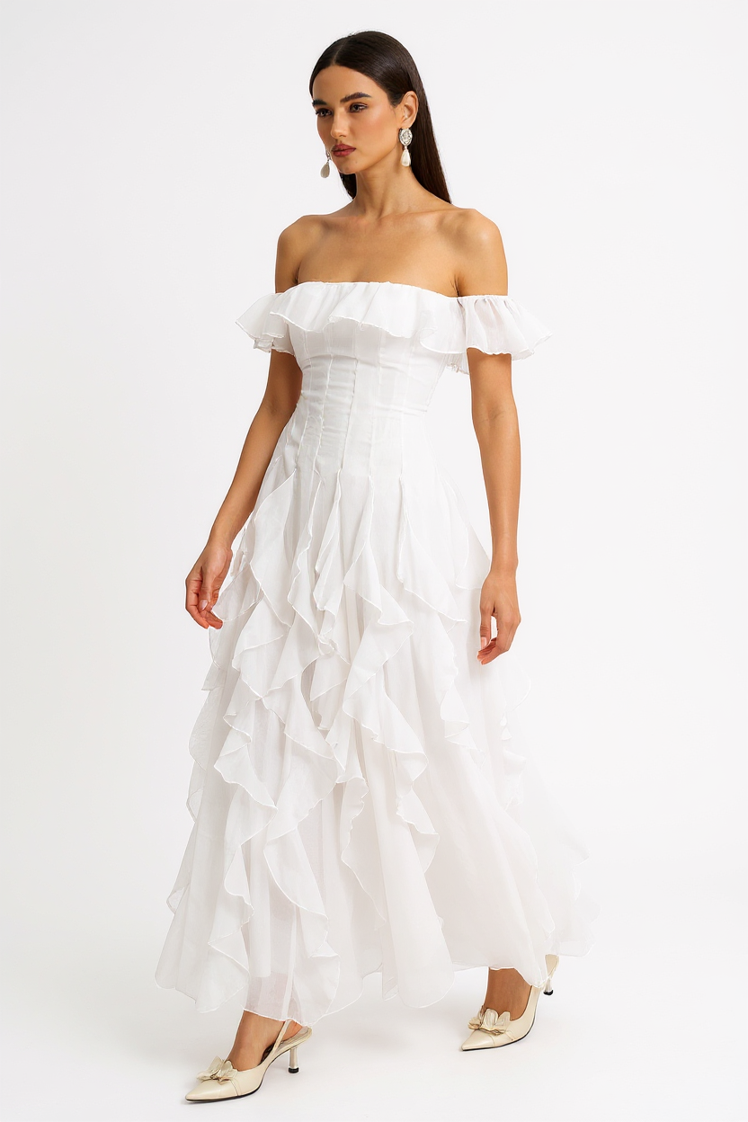 Ophelia Cowl V-Neck Ruched Side Slit Satin Maxi Dress