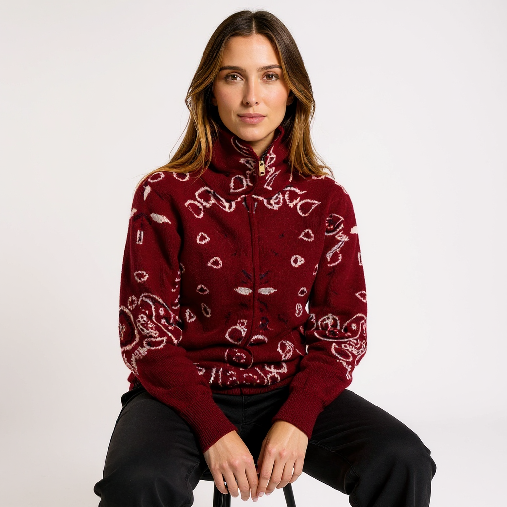 Julia Women Off-Shoulder V-Neck Cable Knit Cardigan Top