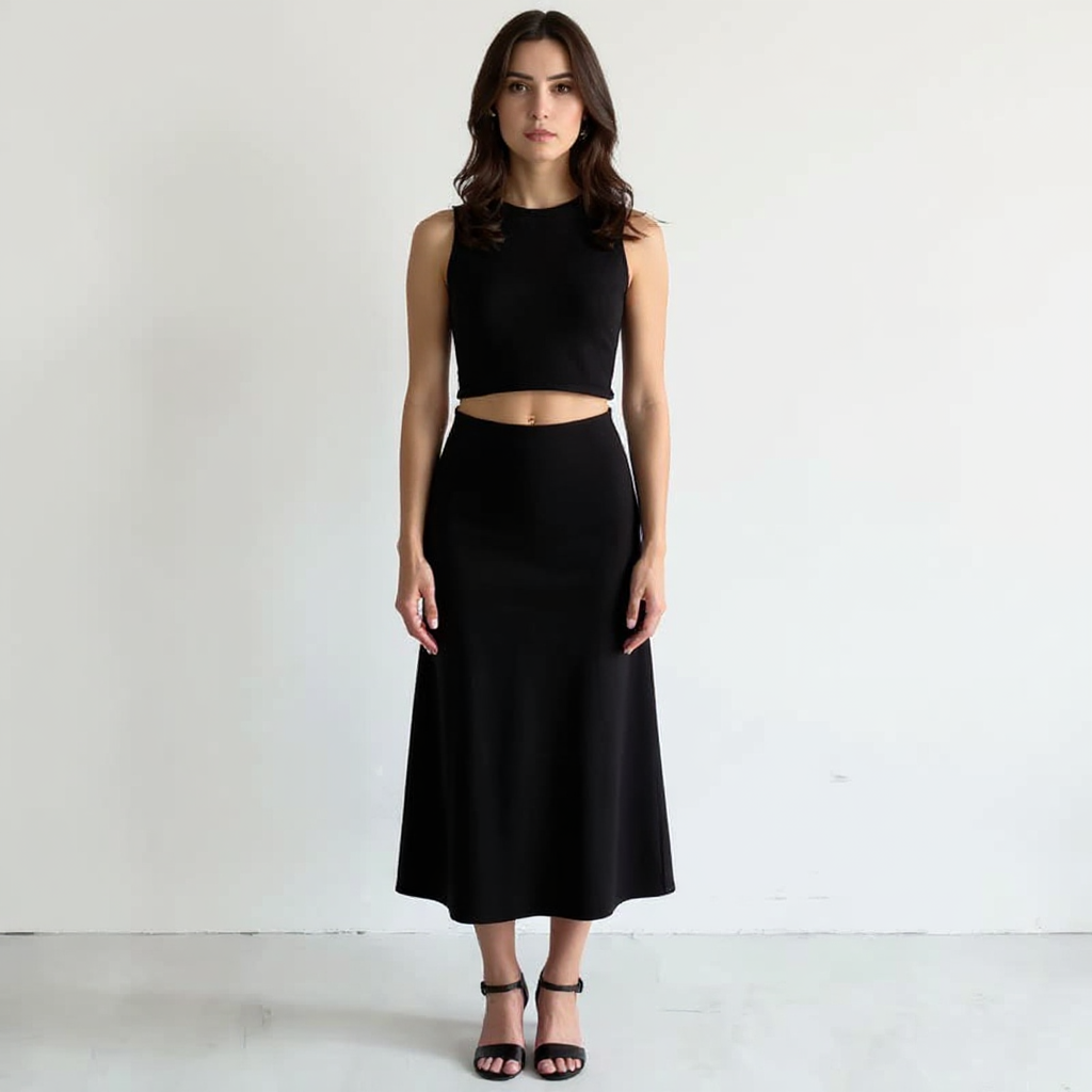 Helena Women High-Waisted Openwork Crochet Knit Midi Skirt
