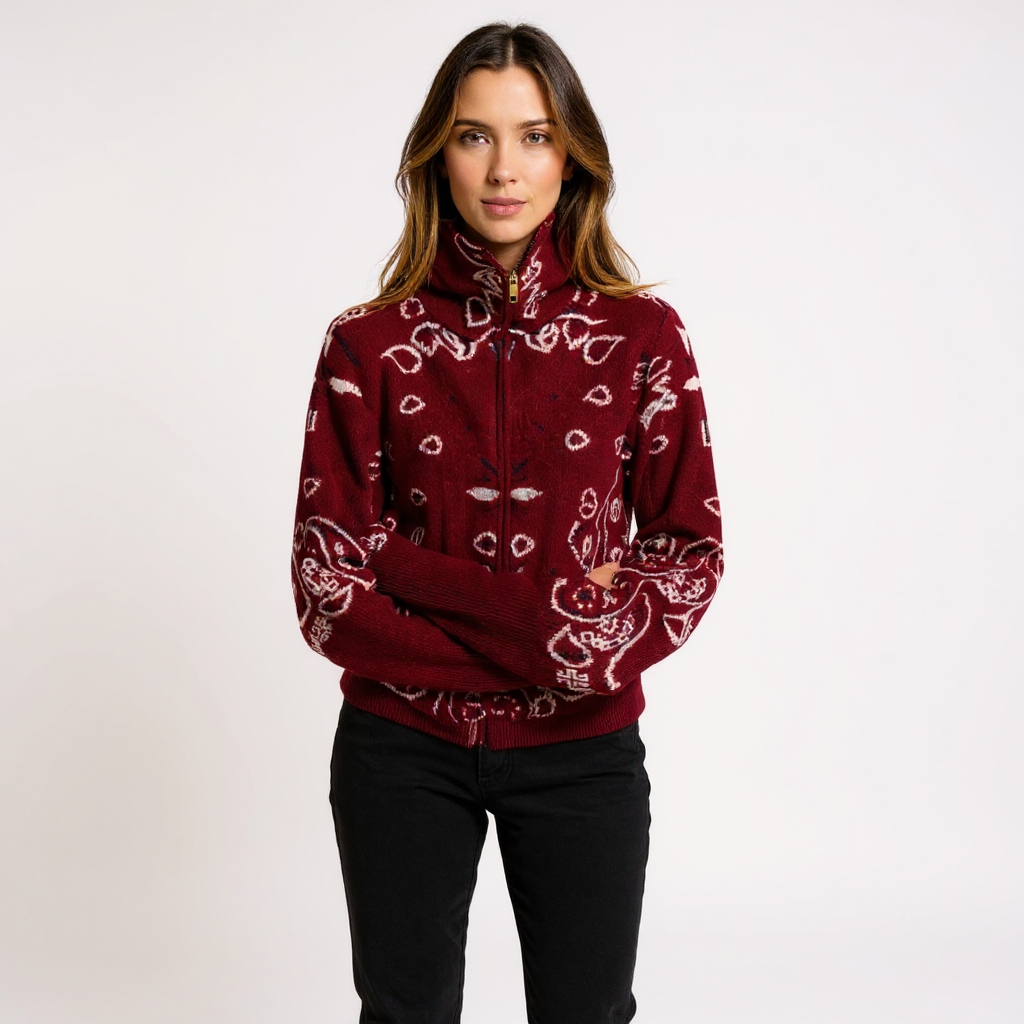 Julia Women Off-Shoulder V-Neck Cable Knit Cardigan Top