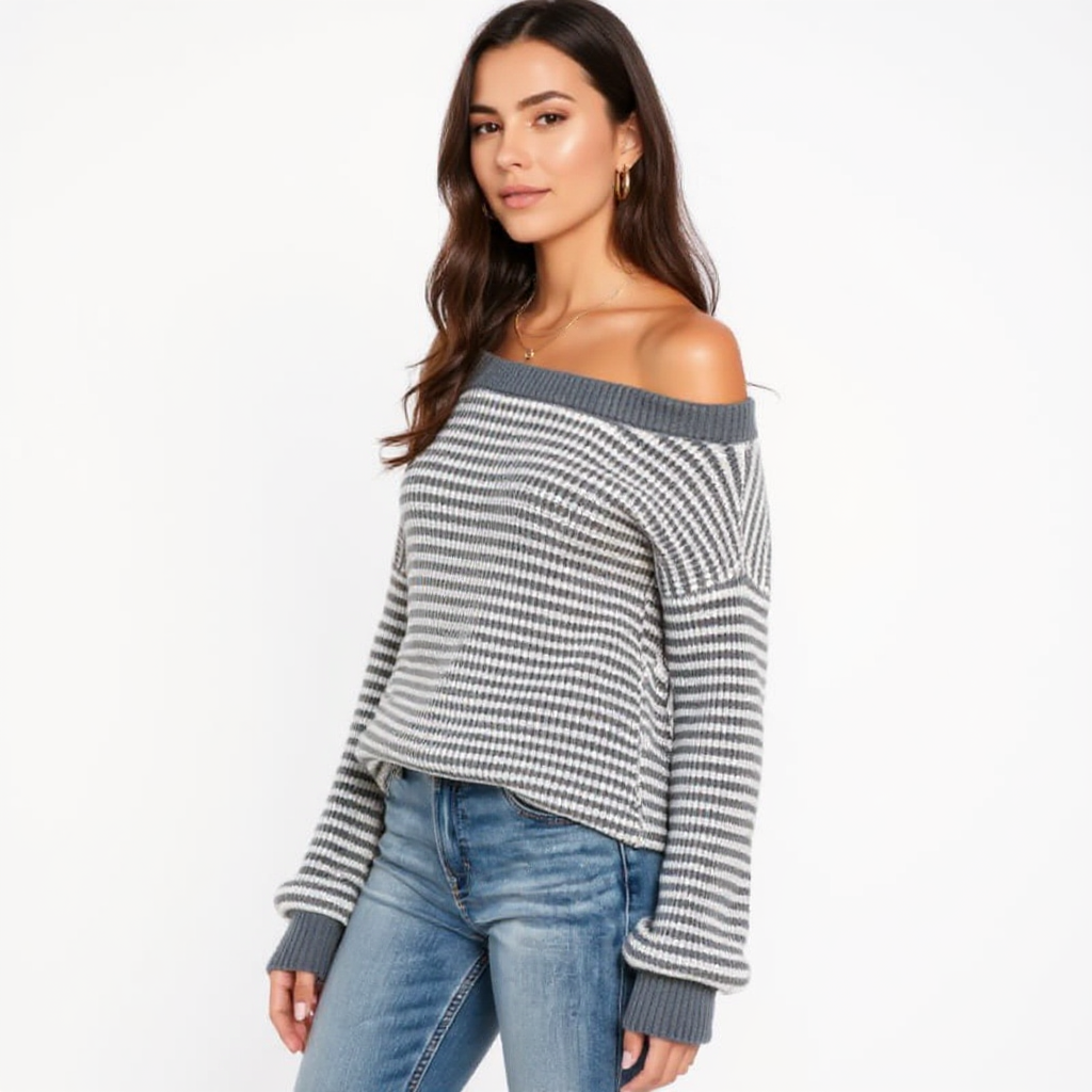 Ximena Women Crewneck Cable Knit Sweater