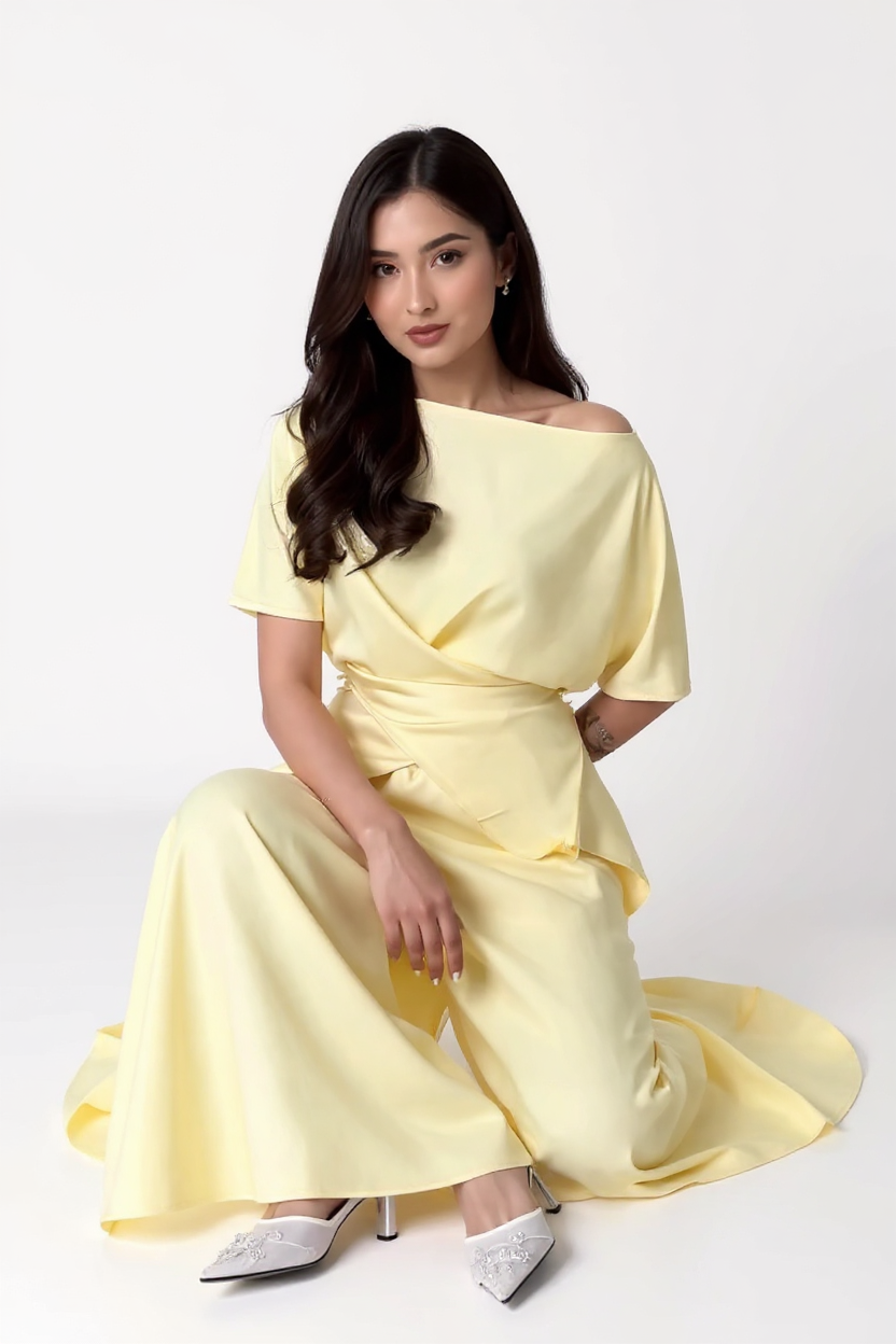 Giselle Floral Detail Cowl V-Neck Spaghetti Strap Maxi Dress