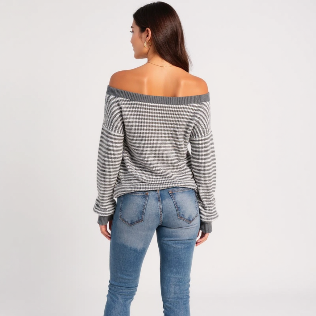 Ximena Women Crewneck Cable Knit Sweater
