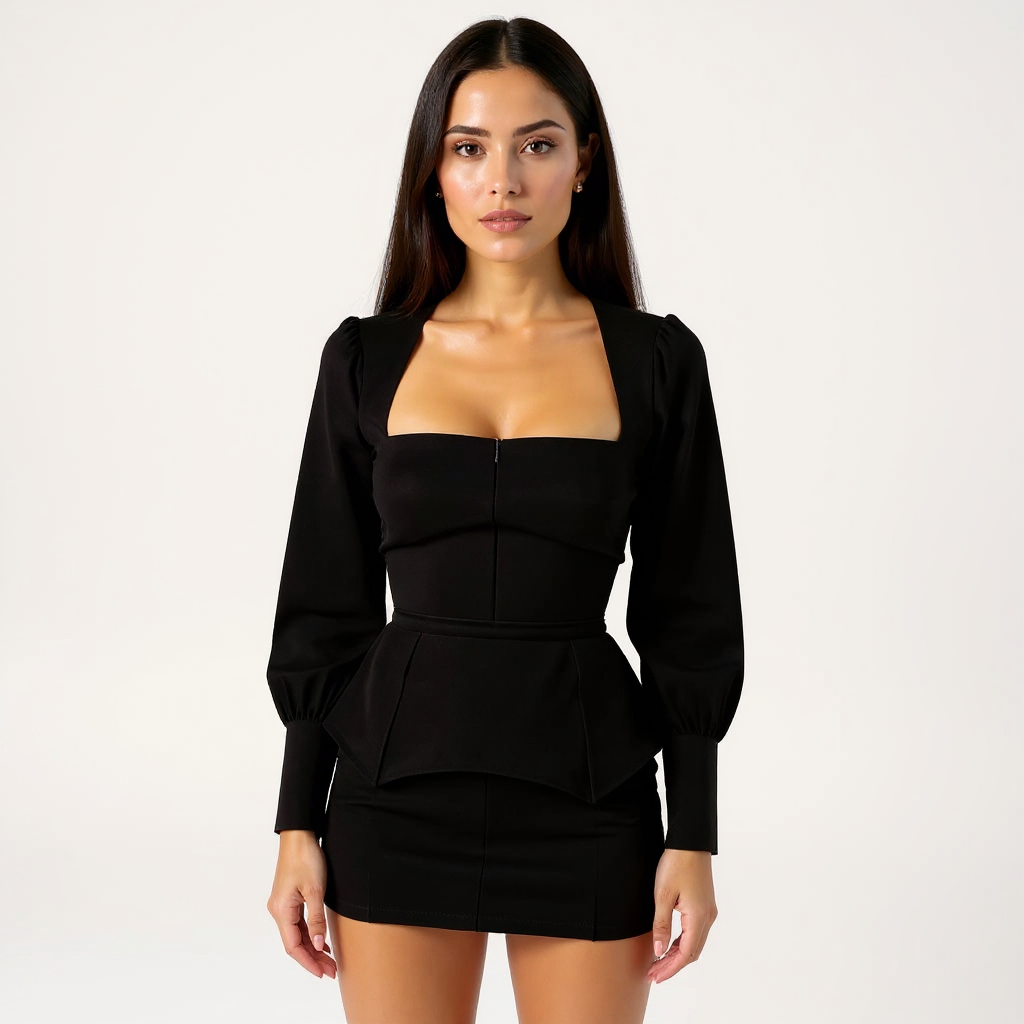 Nora Women Off-Shoulder Ribbed Knit Long Sleeve Mini Dress