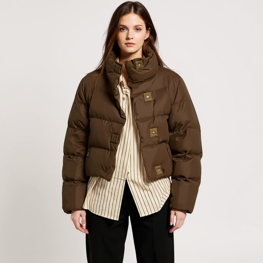 Olivia Women Quilted High Collar Puffer Jacket