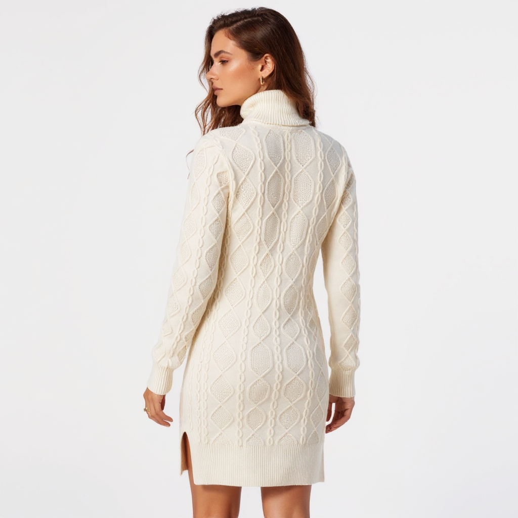 Ada Women Long Sleeve Round Neck Chunky Knit Sweater