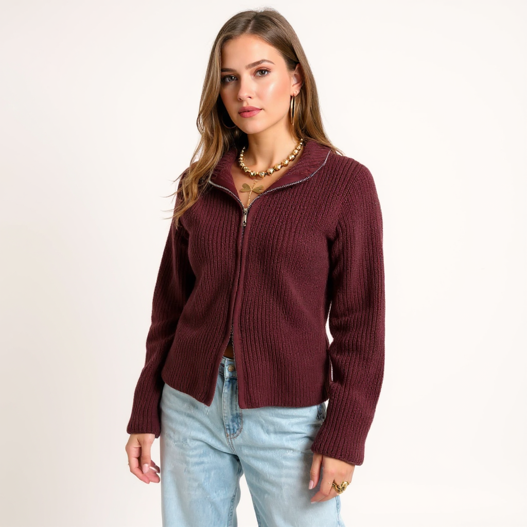 Laura Women Cropped Button-Down Knit Cardigan Top