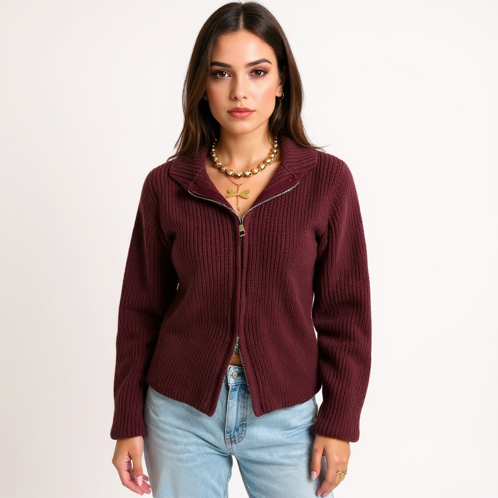 Laura Women Cropped Button-Down Knit Cardigan Top