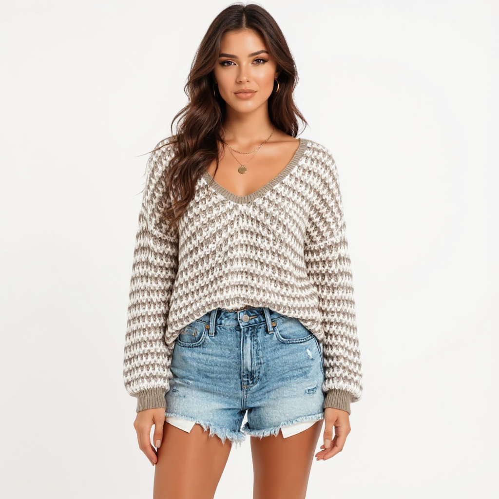 Wendy Women Off-Shoulder Cable Knit Sweater Top