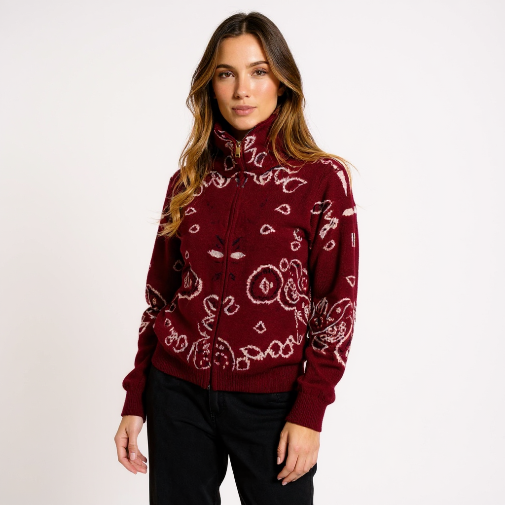 Julia Women Off-Shoulder V-Neck Cable Knit Cardigan Top