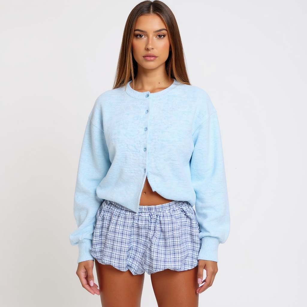 Silvia Women Off-Shoulder V-Neck Cable Knit Cardigan Top