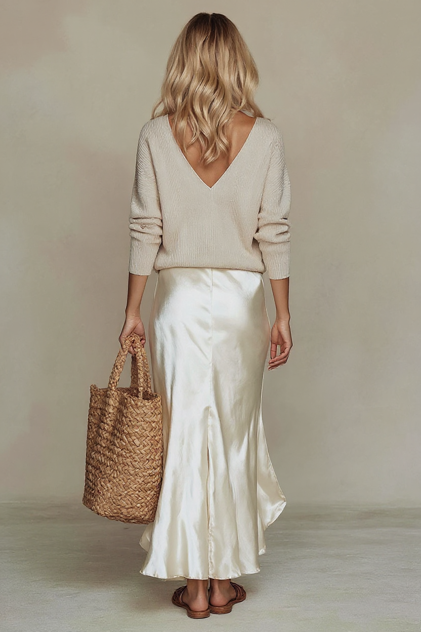Elena Keyhole Tie-Front Crop Top and High-Waisted Wide-Leg Pants Set