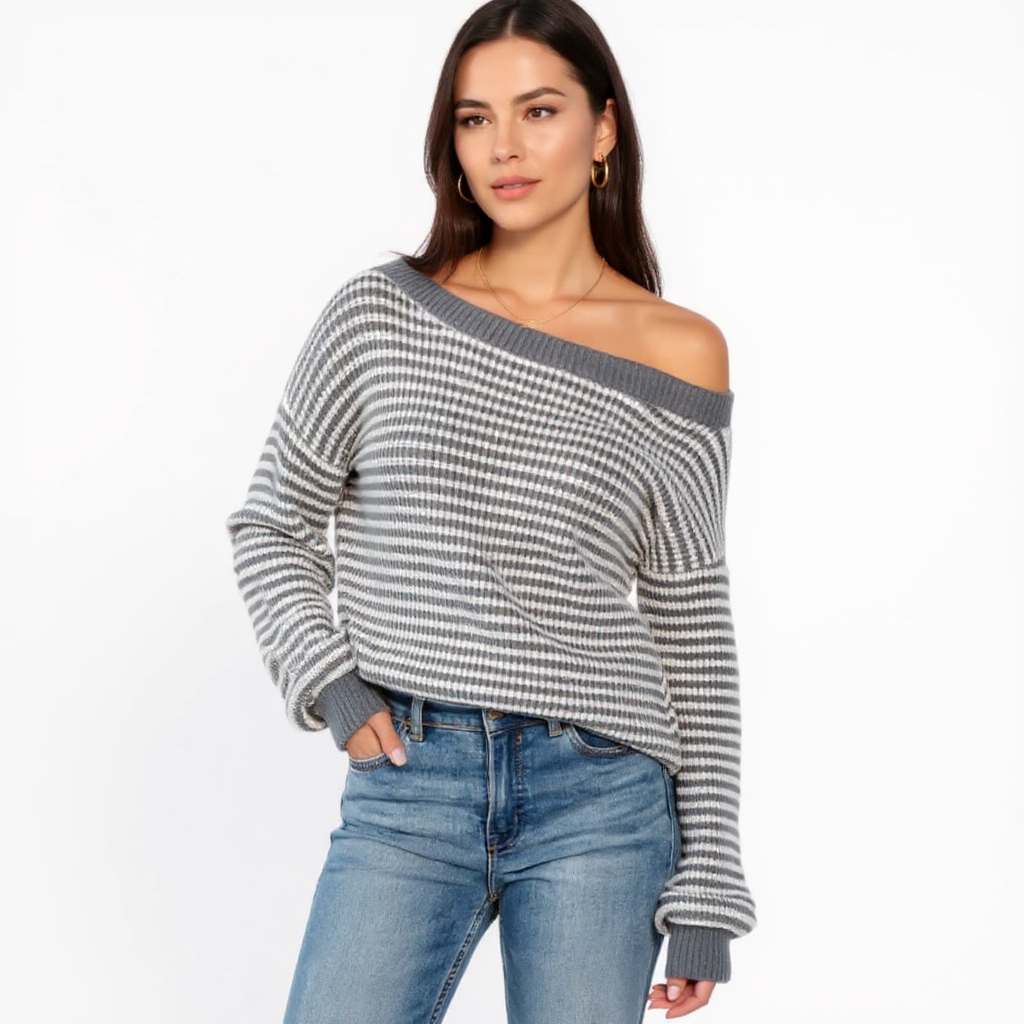 Ximena Women Crewneck Cable Knit Sweater