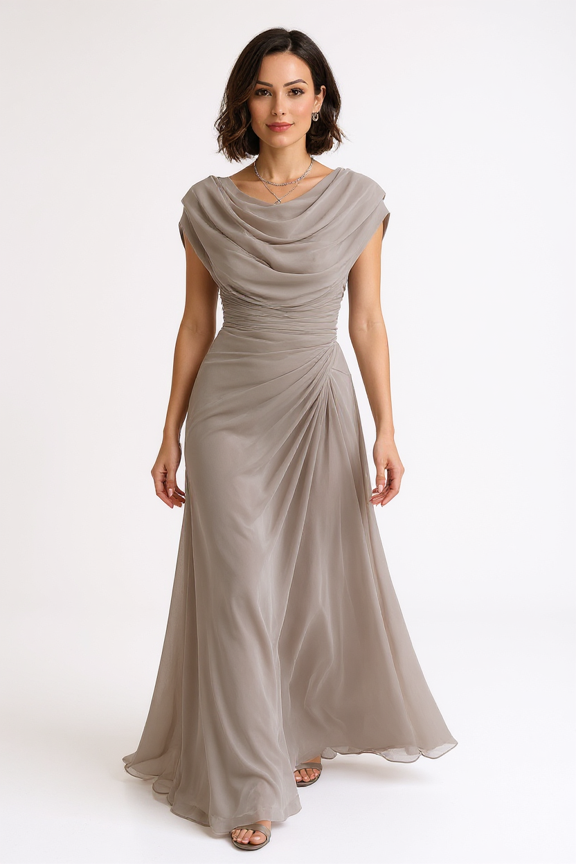 Camilla Ruched Waist Open Back Spaghetti Strap Maxi Evening Dress